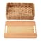 Household Essentials Stackable Hyacinth Basket Set with Oak Lids
